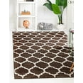 thumbnail image 2 of Unique Loom Trellis Lattice Design Area Rug 8' x 11' Rectangle Dark Brown/Beige, 2 of 10