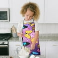 thumbnail image 4 of Purple Yellow Blue Butterfly Pattern Kids Aprons for Girls and Boys,Adjustable Neck Strap Toddler Aprons for Kids Cooking Baking, 4 of 6