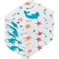 thumbnail image 4 of SKYSONIC Dolphin Cotton Washcloths Set of 4, Highly Absorbent Soft Fingertip Towel for Bathroom, Gym, Hotel and Spa, 12 x 12 Inch, 4 of 7