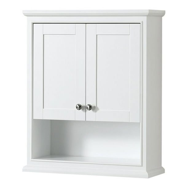 Wyndham Collection Deborah Wood Bathroom Wall-Mounted Storage Cabinet ...