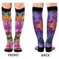 thumbnail image 4 of FORMRS Womens Knee High Socks Casual Long Thick Travel Daily Wear, 1 Pair, Large Purple Flowers, 4 of 6