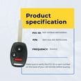 thumbnail image 5 of Keys4Less Replacement Keyless Remote Head Key Fob for Honda Civic 2009 LX FCC N5F-S0084A N5FS0084A Part Number 35111-SVA-305 35111SVA305 - 2 Pack, 5 of 8