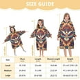 thumbnail image 4 of FORMRS Wearable Blanket Hoodie with Sleeves for Kids Cozy Flannel Sweatshirt, Beige Geometric Eagle, 4 of 7