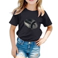 thumbnail image 2 of WEIYLL T-Shirts pour Filles Manches Courtes Décontracté Rugby Football Imprimé Sport Doux pour Enfants 10-12 Ans, 2 of 3