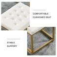 thumbnail image 6 of Velvet Shoe Changing Stool, Upholstered Footrest Ottoman with Golden Metal Base, Square Vanity Chair Tufted Footrest, Modern Sofa Stool Rest Stool for Clothes Shop, Living Room, Bedroom, White, 6 of 7