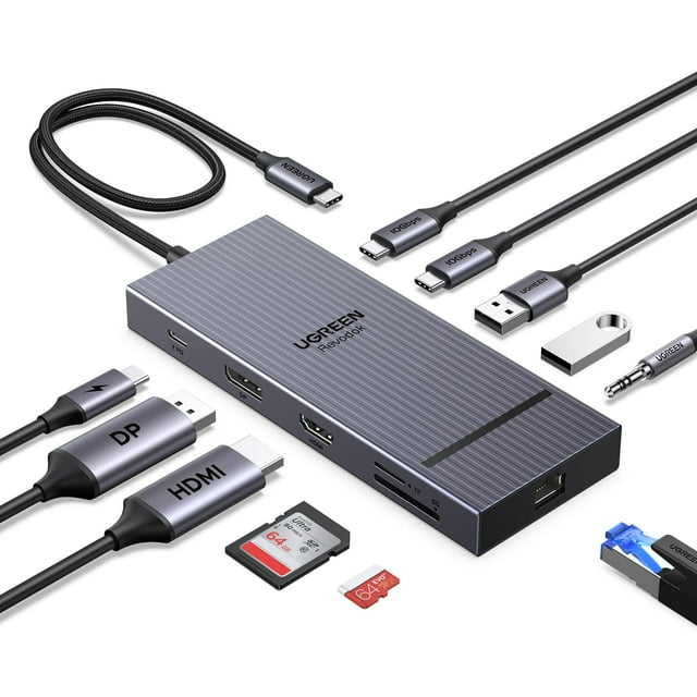 Estación de acoplamiento UGREEN Revodock Pro 11 en 1 4K @120Hz DP+HDMI