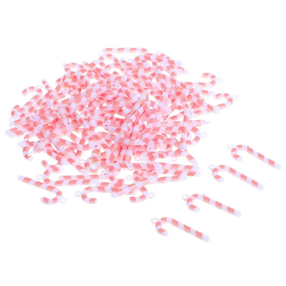 DRAFIDEEP 100Pcs Candy Canes Mini Red Plastic Hanging Decor for Christmas Tree Ornaments