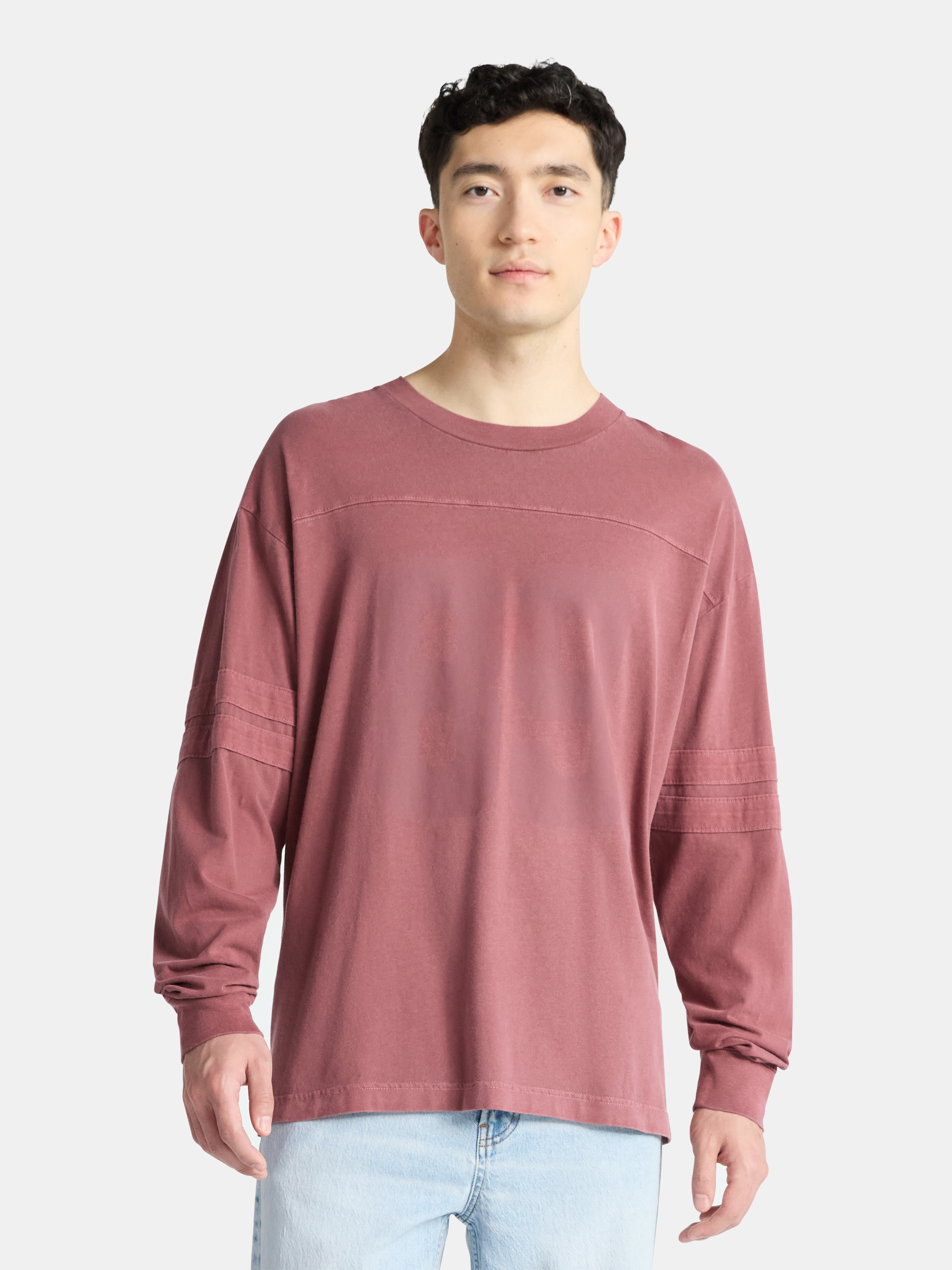 No Boundaries Men's & Big Men's Long Sleeves Varsity Tee ,Sizes XS-5XL
