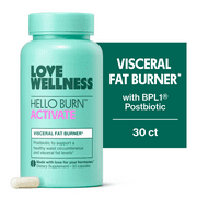Love Wellness Hello Burn Activate, Metabolism & Visceral Fat Support with HT-BPL1 Postbiotic, 30 Count