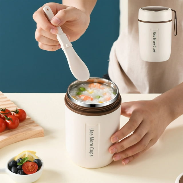 Taza de desayuno aislada de acero inoxidable 304, taza de café portátil de 600 ml, termo de viaje dorado para bebidas frías y calientes, recipiente de sopa y gachas, tapa a prueba de fugas, diseño
