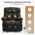 thumbnail image 6 of JONPONY Heated Manual Massage Recliner with Cup Holder, Single Rocker Sofa with Cup Holders for Bedroom Home Theater,Dark Black, 6 of 13