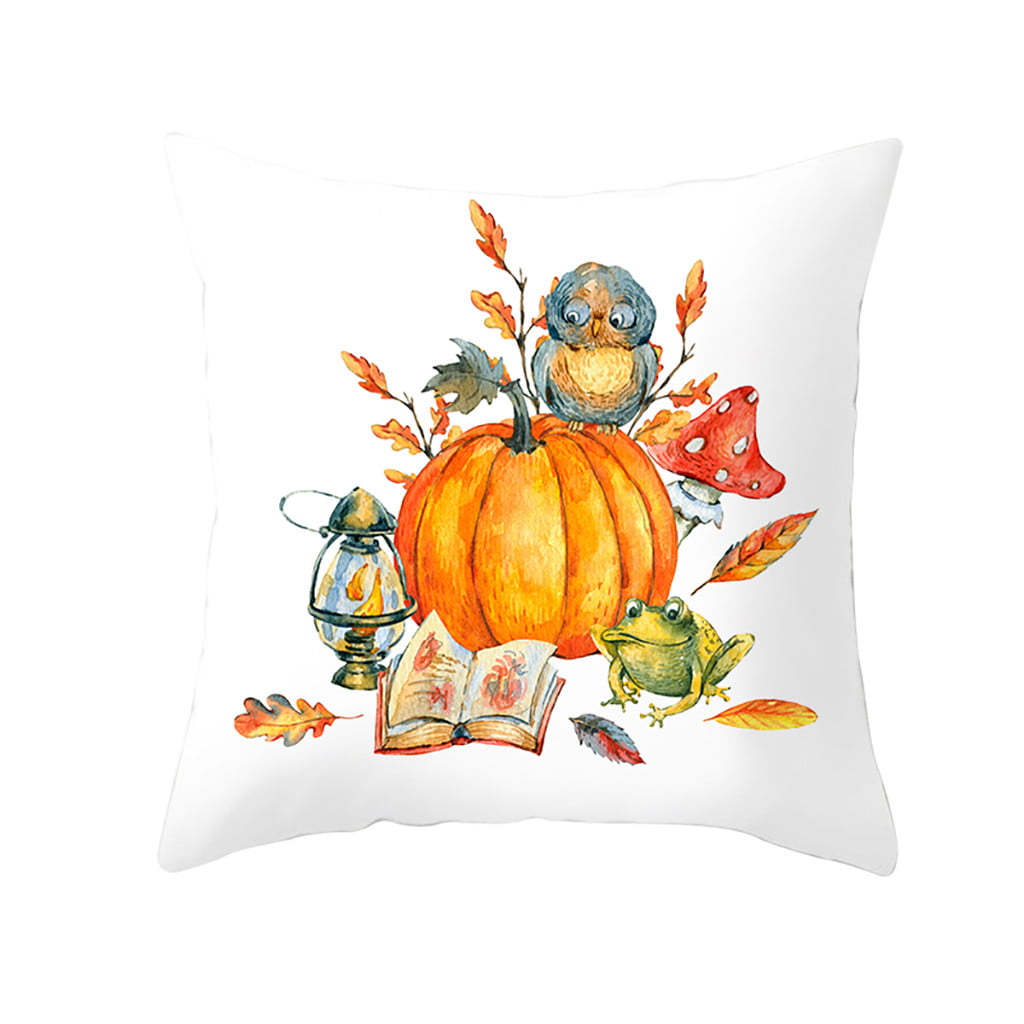 Fall Decoration Halloween Pumpkin Pillow Case Waist Throw Cushion Sofa Cover New 