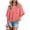 Pink, variant on Women Summer Round Neck Batwing Sleeve T Shirt Solid Color Half Sleeve Flowy Casual Top Shirt