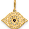 thumbnail image 3 of 14K Yellow Gold Polished Multi-Color Cz Evil Eye Pendant (Width 14.3) (Length 16) - Jbsp, 3 of 5