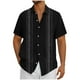 thumbnail image 2 of Blusa y camisa de manga corta con cuello vuelto Camisa casual para hombre Camisa de bolos vintage de manga corta Camisas de verano de playa cubana Camisa con botones Blusa para hombre Poliéster, 2 of 5
