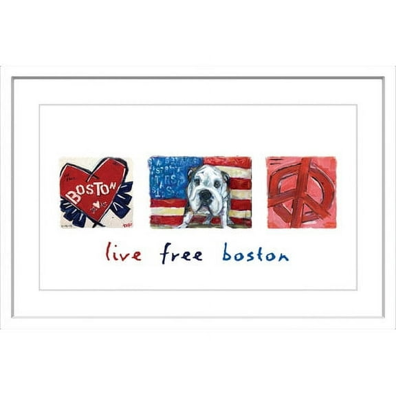 Marmont Hill "Live Free Boston" by Tori Campisi Painting Print in Frame