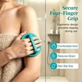 thumbnail image 5 of Silicone Body Scrubber - Soft Rubber Shower Exfoliating Glove with Hand Strap, Gentle Bath Massage Tool, 1 Count Blue Shower Scrubber for Women Men, 5 of 5