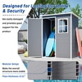 thumbnail image 3 of Jopath 5x3FT Outdoor Storage Shed with Floor, Waterproof Lockable Design and Window, Outdoor Tool Shed Warehouse for Backyard, Patio, Lawn Gray Resin, 3 of 9