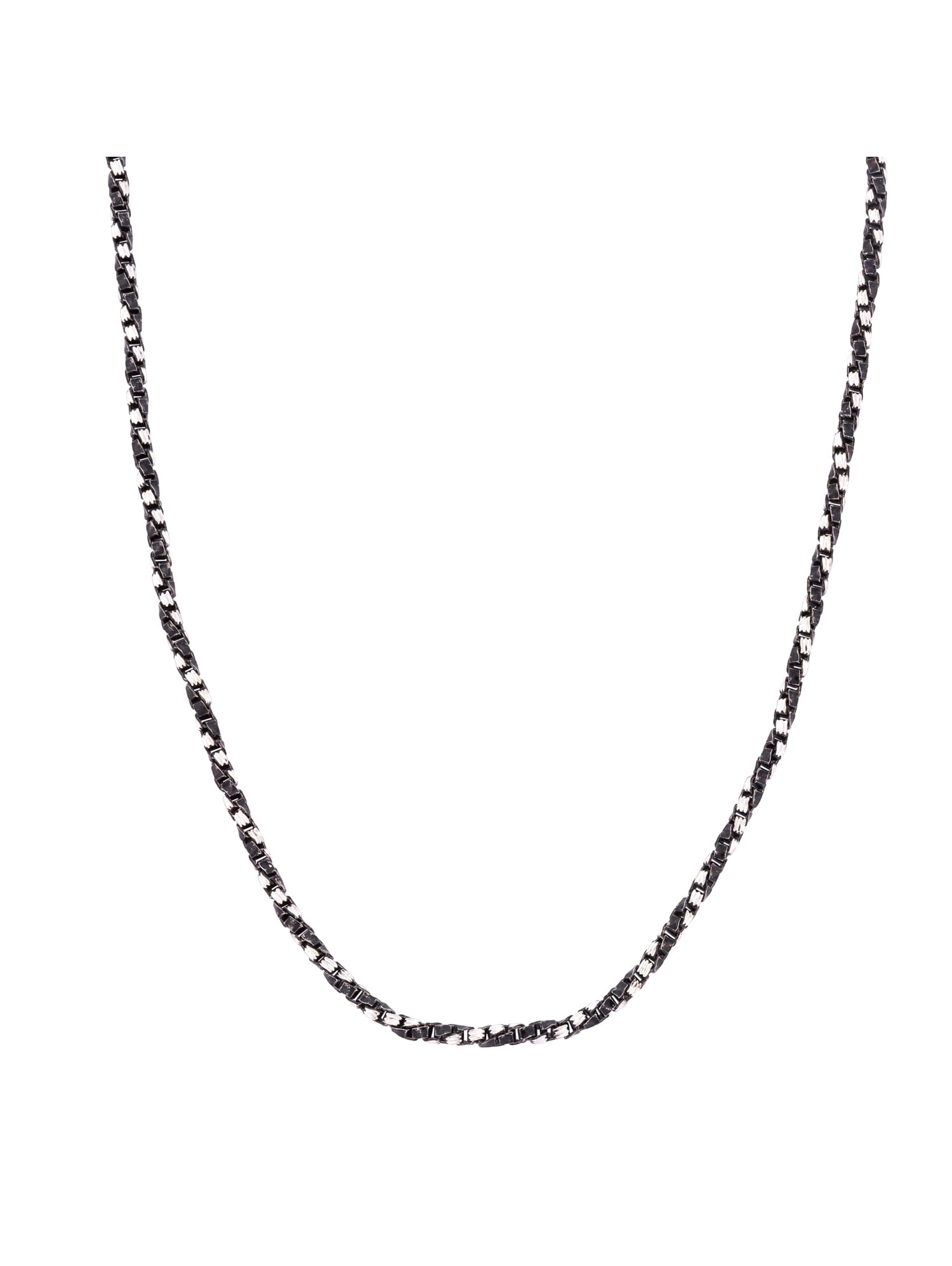 Sterling Silver Oxidized Speed Boat Charm with Thin Singapore Necklace