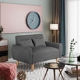 thumbnail image 6 of Sobaniilo 47" Small Modern Loveseat Sofa, Mid Century Linen Fabric 2-Seat Sofa Couch Tufted Love Seat with Back Cushions and Tapered Wood Legs for Living Room, Bedroom and Small Space (Dark Gray), 6 of 8