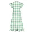 thumbnail image 4 of Zpanxa Robes Florales pour Filles Été Manches Courtes Manches Volantées Col Rond Imprimé de Fleurs Taille Poche Robe Superposée Polyester Spandex Vert 14-15 Ans, 4 of 5