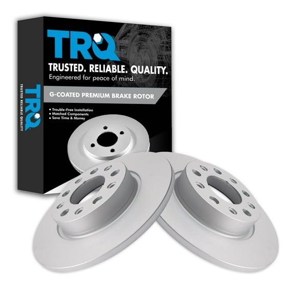 TRQ Rear Brake Rotors Set Solid Premium G-Coated Fits Select 2016-2022 Fiat 500X 2017-2022 Jeep Compass 2015-2022 Renegade
