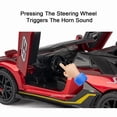 thumbnail image 5 of 1:32 Alloy Supercar Toy, Diecast Mini Race Car with Open Doors, Sound and Light Effect, Pull Back Function, Realistic Sports Car Model for Kids Boys Collection Decoration, 5 of 10