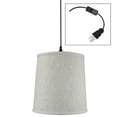 thumbnail image 3 of Shallow Drum 1 Light Swag Plug-In Pendant Hanging Lamp 10x12x8 Textured, 3 of 7