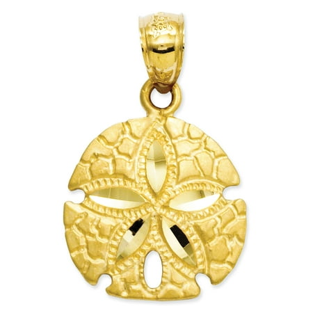 14k Yellow Gold Sand Dollar Pendant Charm