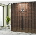 thumbnail image 5 of Ambesonne Brown Shower Curtain, Basketball Field Sports, 69"Wx70"L, Brown, 5 of 5