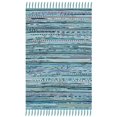 thumbnail image 1 of Safavieh Rag 2'3" X 10' Hand Woven Cotton Rug in Turquoise, 1 of 3