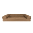 thumbnail image 2 of Furhaven Cama ortopédica para perros grandes/medianos con refuerzos extraíbles y funda lavable, para perros de hasta 55 libras - Sofá acolchado - Marrón tostado, grande, 2 of 5