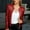 Red, variant on AOOCHASLIY Winter Coat Clothes Fashion Women Open Front Sequin Jacket Long Sleeve Short Blazer Casual Comfortable Coat Tops
