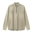 thumbnail image 4 of Christmas Sweatshirts for Men Retro Zipper Stand Collar Long Sleeve for Streetwear Mens Work Clothing,Khaki,4XL, 4 of 4