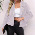 thumbnail image 2 of Tianiyouqing Womens Faux Suede Jacket 2024 Fall Winter Clothes Casual Zipper Cropped Coat Bomber Biker Moto Jackets Outwear Light Gray S, 2 of 7