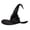 A2/Black, variant on Velvet Witch Hat for Women,Curved Twisted Pointed Wide‑Brim Cosplay Hat,Ruffled Lace Trim Gothic Dress‑Up Accessory,Party Cap Fancy Dress Accessory Cosplay Costume Brown One Size