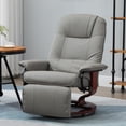 thumbnail image 2 of Faux Leather Manual Recliner With Swivel Wood Base Padded Armrest, 2 of 8