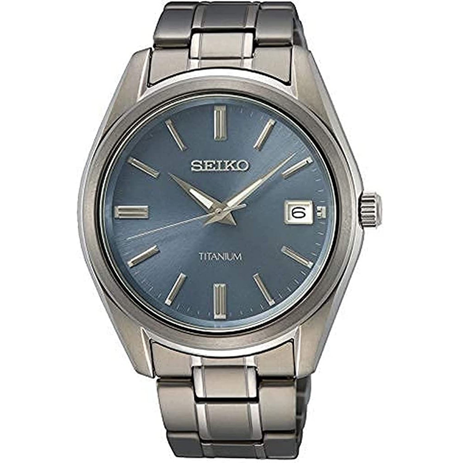 Seiko Men s Perpetual Calendar Watch SNQ010 Stainless Gold Tone with Blue Dial Walmart