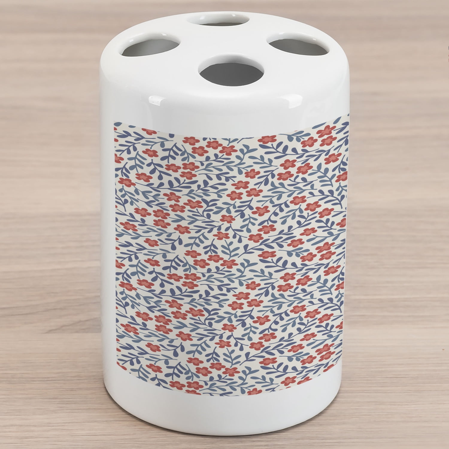 Vintage Ceramic Toothbrush Holder, Vintage Retro Flower Design Bohemian