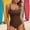 Brown, variant on Women's One Piece Swimsuits Tummy Control -Slimming Bathing Suit Modest Neon Sport Swimwear Black