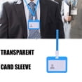 thumbnail image 1 of Business card holders! Card Protector 4 X 3 Inches With Lanyard Transverse Clear PP Plastic Card Holder, 1 of 7