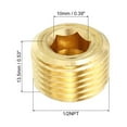 thumbnail image 2 of Unique Bargains 1/2' NPT Brass Hex Countersunk Plugs Counter Sunk Internal Hex Thread Socket Pipe Plugs Male Fittings 8 Pack, 2 of 6
