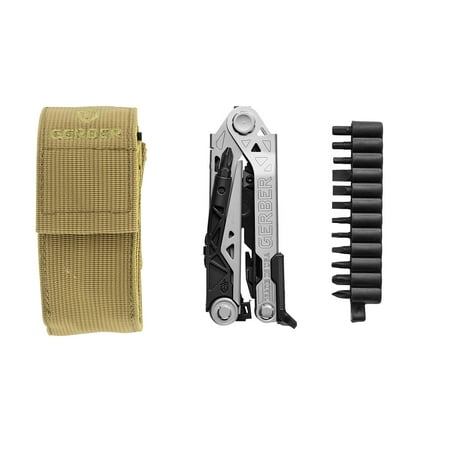 - Gerber Center-Drive Multi-tool with Bit Set and Coyote Brown US-Made Sheath - Stainless Steel