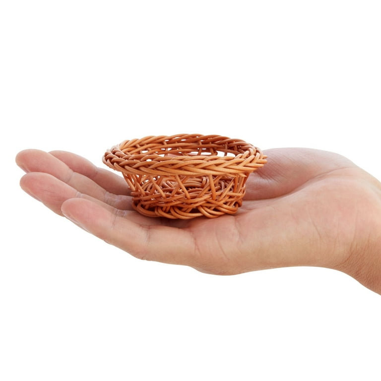Natural Miniature Straw Baskets, Mini Wicker Baskets, Small Rustic