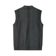 thumbnail image 6 of Vests for Men Cable Knit V-Neck Sleeveless Sweater Button Down Cardigan Fall Winter Business Casual Dark Gray 3XL, 6 of 7