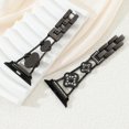 thumbnail image 4 of TECH CIRCLE Four-leaf Clover Bands Compatible with Apple Watch Bands for Women 38mm 40mm 415mm 42mm(S10), Sparkling Diamond Metal Bands for iWatch Series 10 9 8 7 6 5 4 3 2 1 SE,Black, 4 of 5