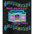 thumbnail image 4 of Old Glory Womens Retro Boombox Music Have a Rockin' Ugly Christmas Sweater Long Sleeve T Shirt, 4 of 6
