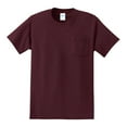 thumbnail image 4 of Mens Essential Cotton T Shirt with Pocket Athletic Maroon S, 4 of 6