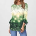 thumbnail image 2 of lcziwo St Patricks Day Shirts for Women 2025 Fashion Shamrock Graphic Tees Blouse Casual 3/4 Bell Sleeve V Neck Tshirts Vacation Tops Mother's Day Gifts Green XL, 2 of 6