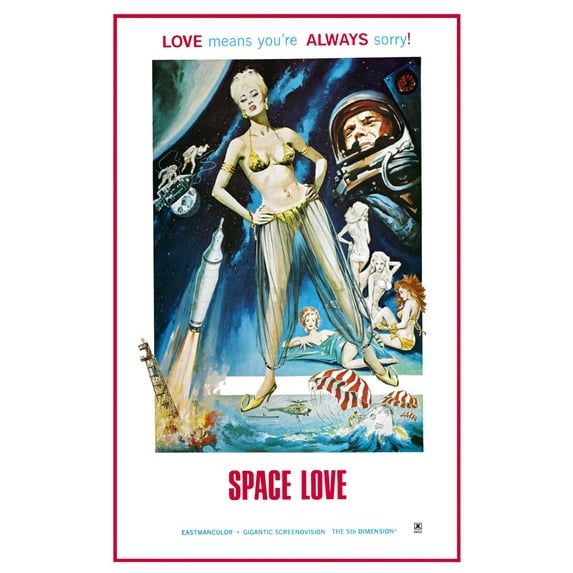 Space Love Movie Poster Reprint 27inx40in for any room 27x40 Multi-Color Square Adults Poster Time